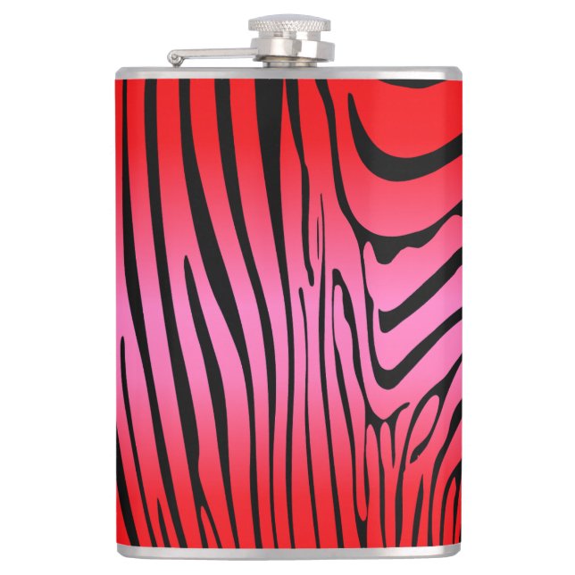 Zesty Zebra Red  Hip Flask (Front)