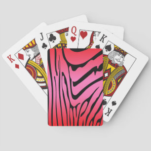 Zesty Zebra Red Playing Cards
