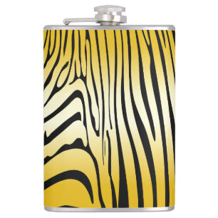 Zesty Zebra Yellow Hip Flask