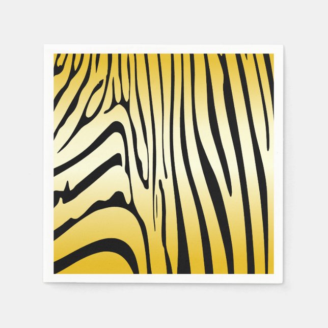 Zesty Zebra Yellow Napkin (Front)