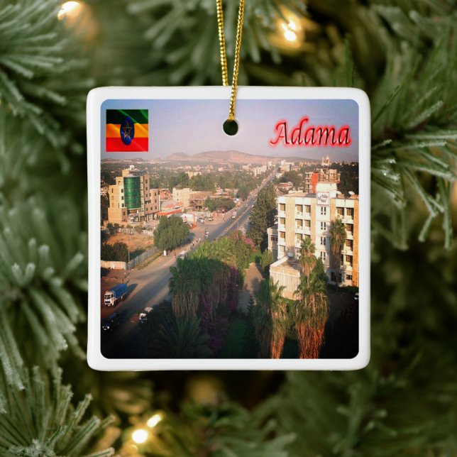 zET004 ADAMA, Ethiopia, Africa, Ceramic Ornament (Tree)