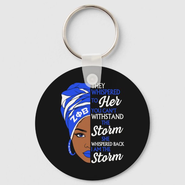 Zeta Phi Beta Sorority Black Women Pride Melanin A Key Ring (Front)