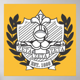 Zeta Zeta Zeta Fraternity Crest - Colour Poster