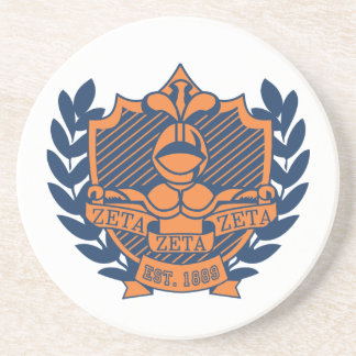 Zeta Zeta Zeta Fraternity Crest - Navy/Orange Coaster