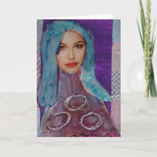 Zetti Girl, The Blue Haired Girl, Birthday Card