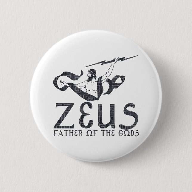 Zeus 6 Cm Round Badge (Front)