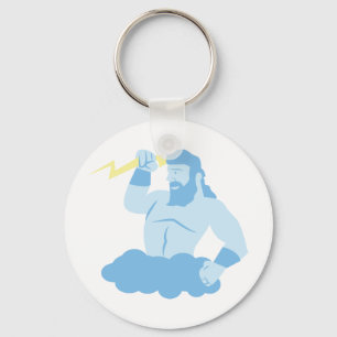 Zeus and Lightening Key Ring