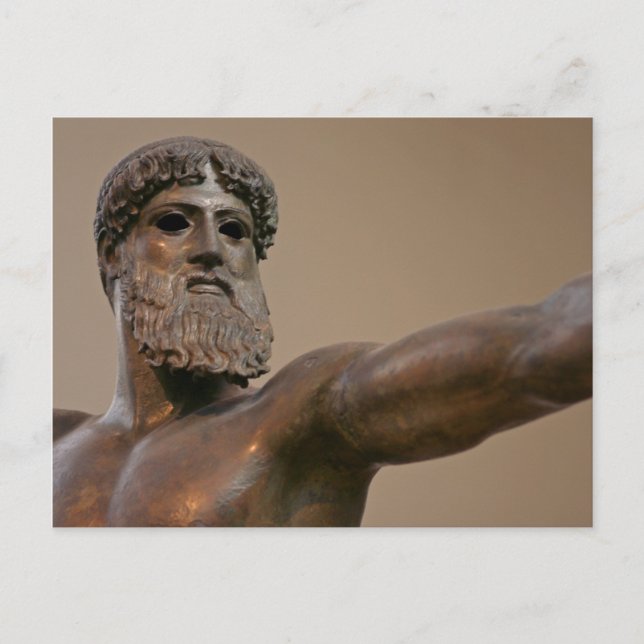 Zeus bronze statue in Athens Greece Postcard (Front)