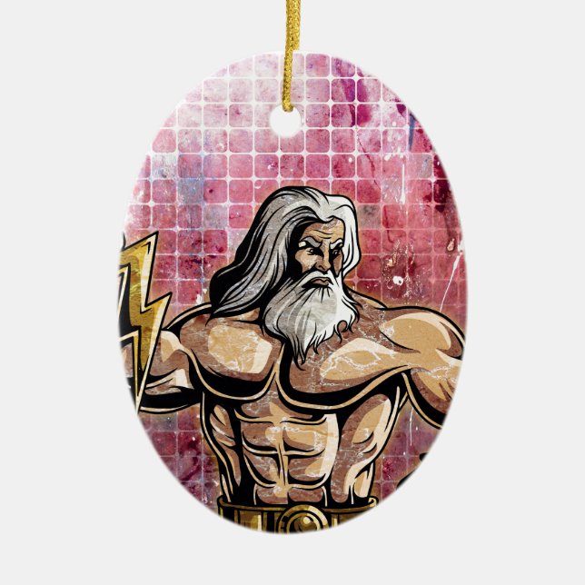 Zeus Ceramic Ornament (Front)