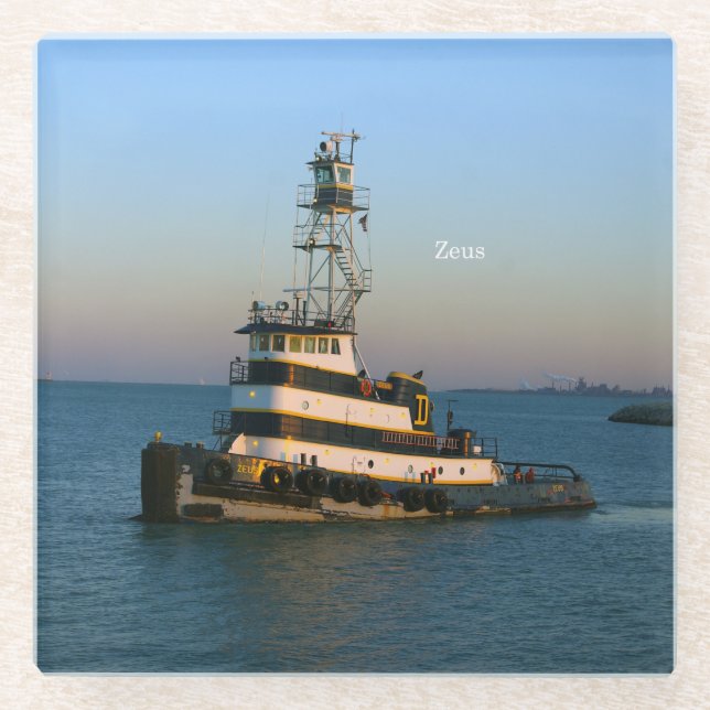 Zeus glass coaster (Front)