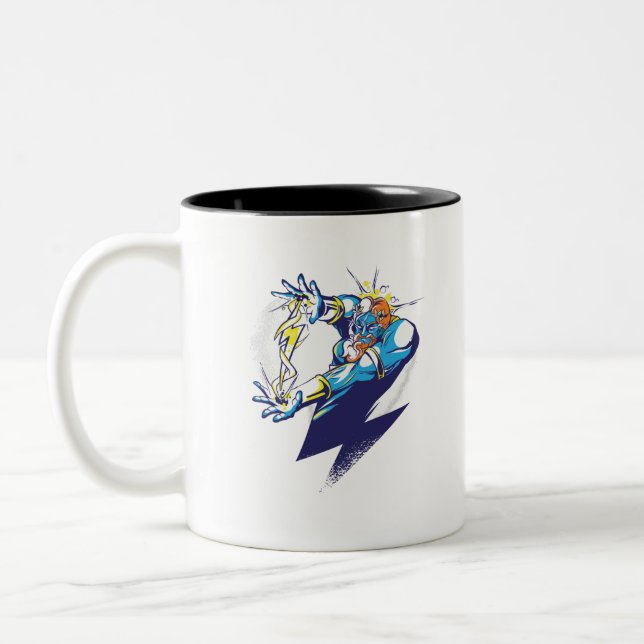 Zeus God - Cartoon Design Two-Tone Coffee Mug (Left)