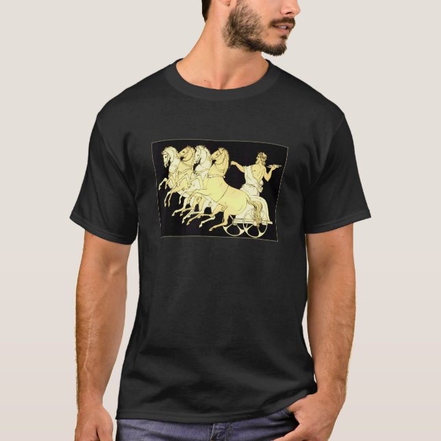 Zeus In Chariot With Thunder And Horses T-Shirt (Front)