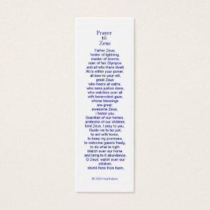 Zeus Prayer Card