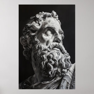 Zeus Sculpture Portrait Poster - Good Heavens in t