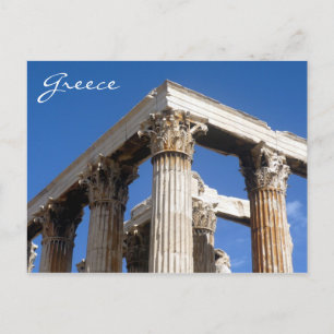 zeus temple greece postcard