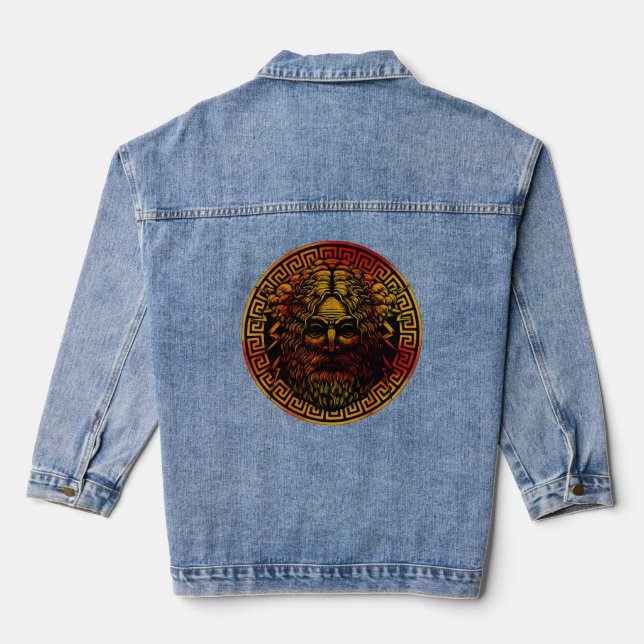 Zeus's Ancient Shield Art Print Denim Jacket (Back)