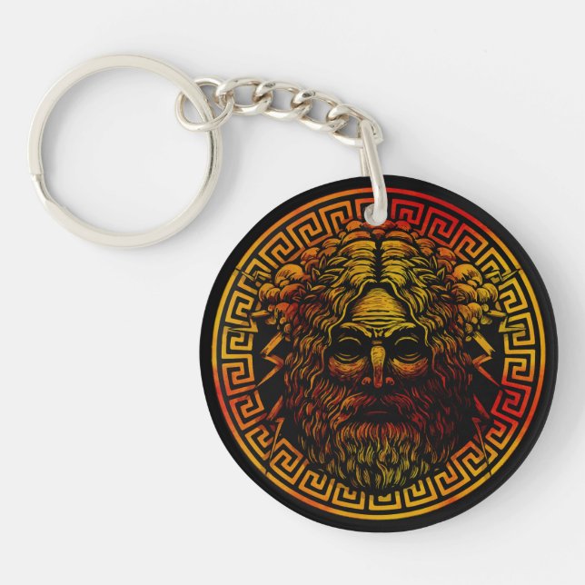 Zeus's Ancient Shield Art Print Key Ring (Front)