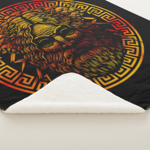 Zeus's Ancient Shield Art Print Sherpa Blanket