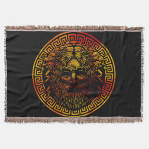 Zeus's Ancient Shield Art Print Throw Blanket