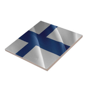 zFI002 Finnish waving flag Finland Ceramic Tile
