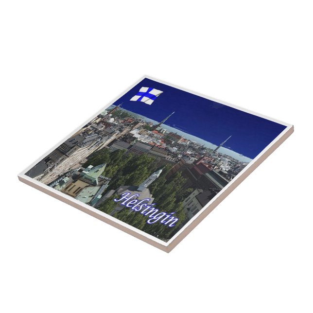 zFI007 HELSINKI panorama, Finland, Ceramic Tile (Side)