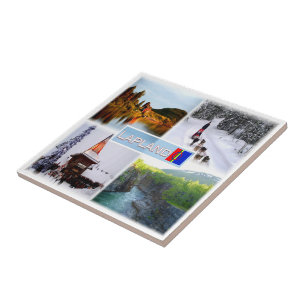 zFI010 LAPLAND LAKE INARI LAMMINTUPA SANTA CLAUS,  Ceramic Tile
