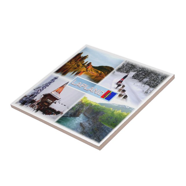 zFI010 LAPLAND LAKE INARI LAMMINTUPA SANTA CLAUS,  Ceramic Tile (Side)