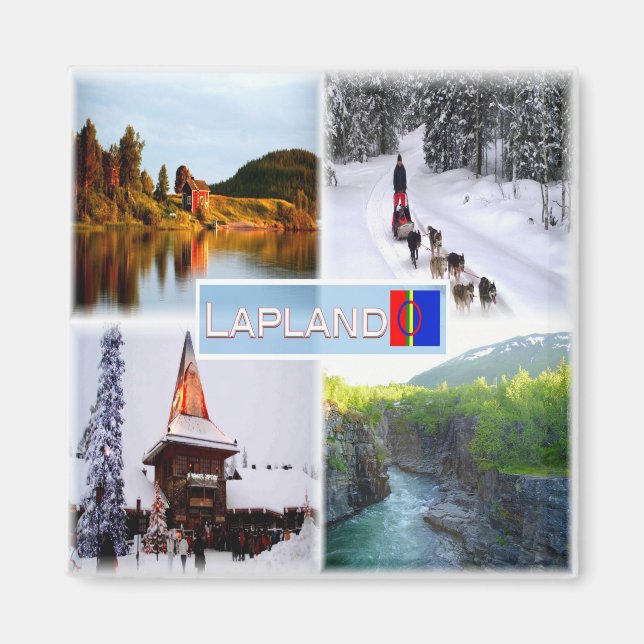 zFI010 LAPLAND LAKE INARI LAMMINTUPA SANTA CLAUS,  Magnet (Front)
