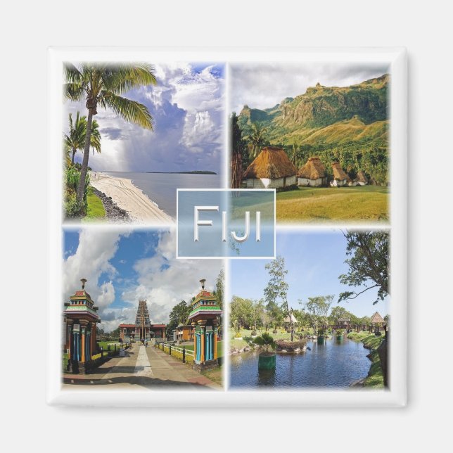 zFJ003 FIJI, Mosaic, Oceania, Fridge Magnet (Front)