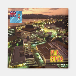 zFJ005 FIJI, Suva at Night, Oceania, Fridge Magnet