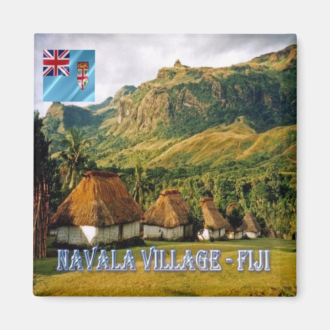 zFJ010 FIJI, NAVALA Village, Oceania, Fridge Magnet (Front)