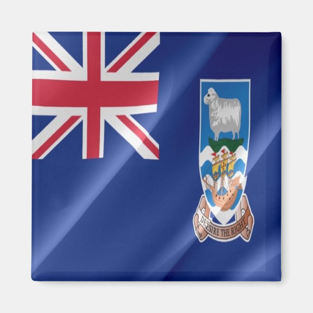 zFK002 FALKLAND Islands, Waving Flag, Fridge Magnet (Front)