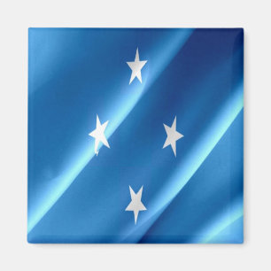 zFM002 MICRONESIA, WAVING FLAG, Oceania, Fridge Magnet