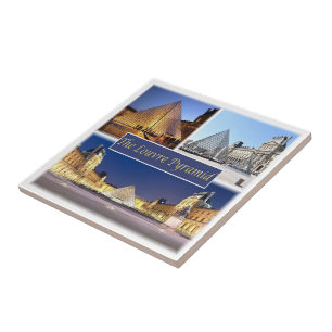 zFR047 THE LOUVRE PYRAMID, Paris, France, Ceramic Tile