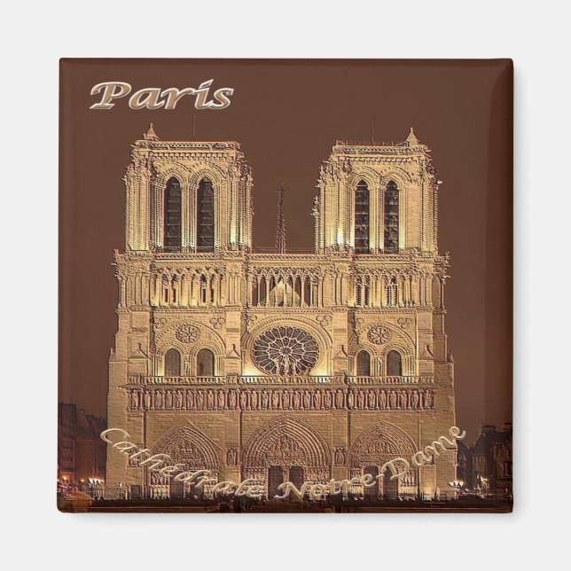 zFR061 NOTRE DAME Paris, France, Fridge Magnet (Front)
