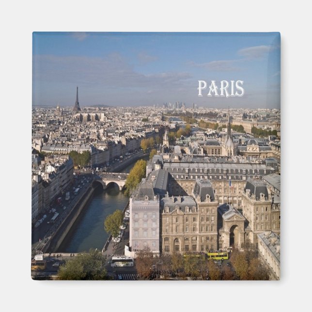 zFR066 PARIS panorama, France, Fridge Magnet (Front)