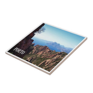 zFR109 City of PORTO in Corsica, France, Ceramic Tile