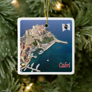 zFR121 CALVI panorama, Corsica, Ceramic Ornament
