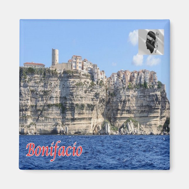 zFR124 BONIFACIO panorama, Corsica, Fridge Magnet (Front)