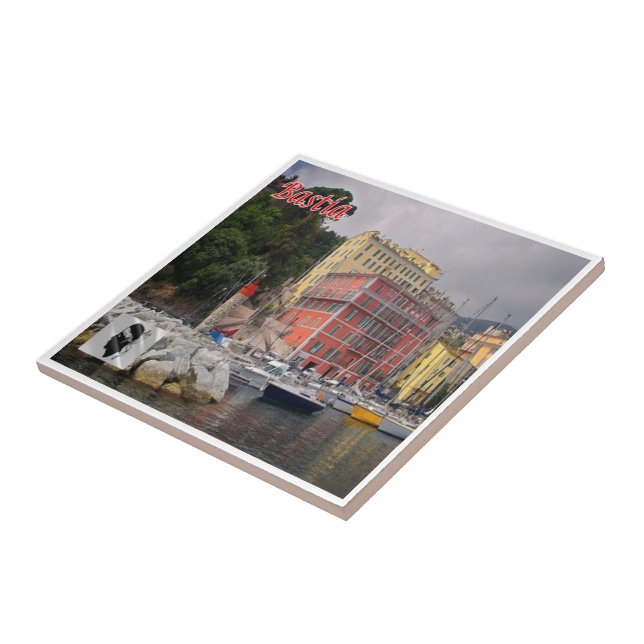 zFR126 BASTIA panorama, Corsica, Ceramic Tile (Side)
