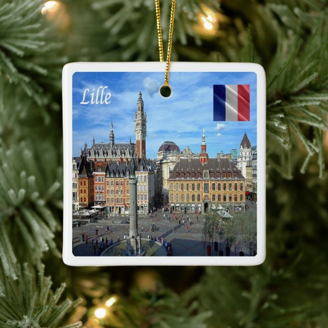 zFR136 panorama of LILLE, France, Europe, Ceramic Ornament (Tree)