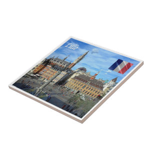 zFR136 panorama of LILLE, France, Europe, Ceramic Tile