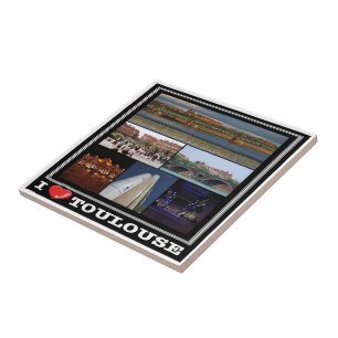 zFR137 TOULOUSE "I Love", France, Ceramic Tile