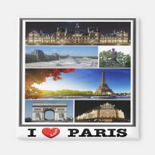 zFR140 PARIS "I Love", France, Fridge Magnet