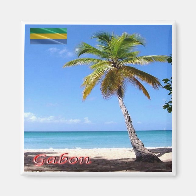 zGA009 GABON, Palmier, Africa, Fridge Magnet (Front)