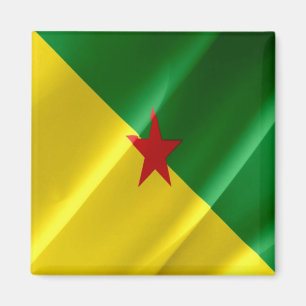 zGF002 FRENCH GUYANA, Waving Flag, America, Fridge Magnet