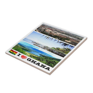 zGH007 GHANA I Love, Mosaic, Africa, Ceramic Tile