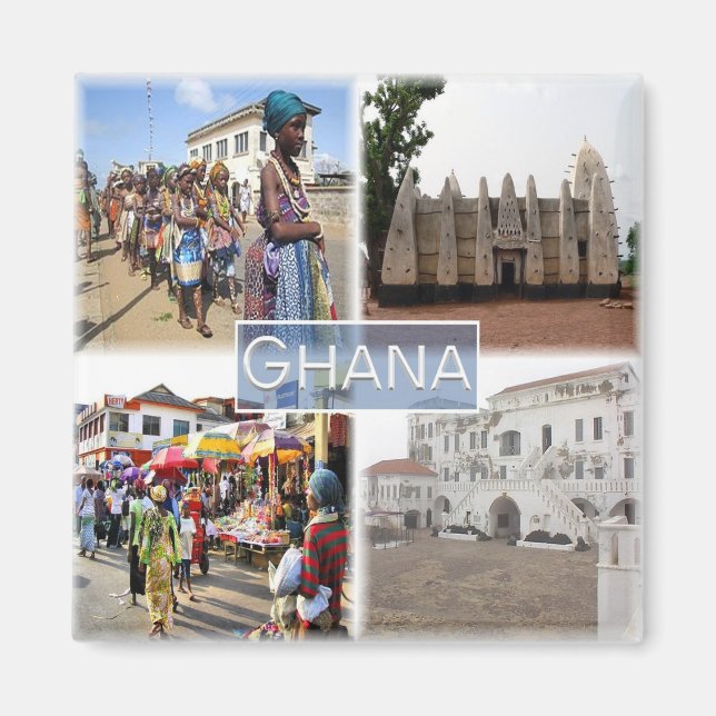 zGH008 GHANA, Mosaic, Africa, Fridge Magnet (Front)