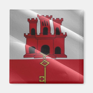 zGI002 GIBRALTAR waving FLAG, Fridge Magnet