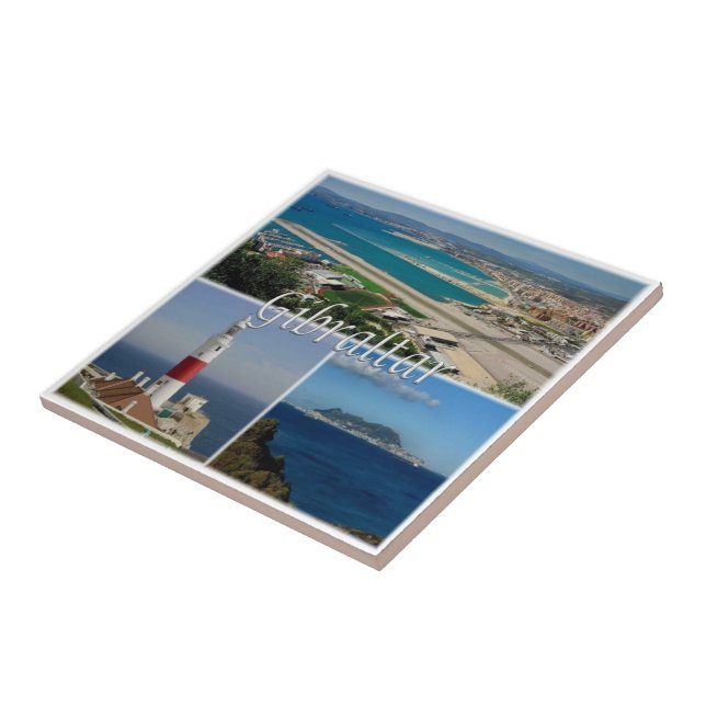 zGI003 GIBRALTAR The Lighthouse, Europe, Ceramic Tile (Side)